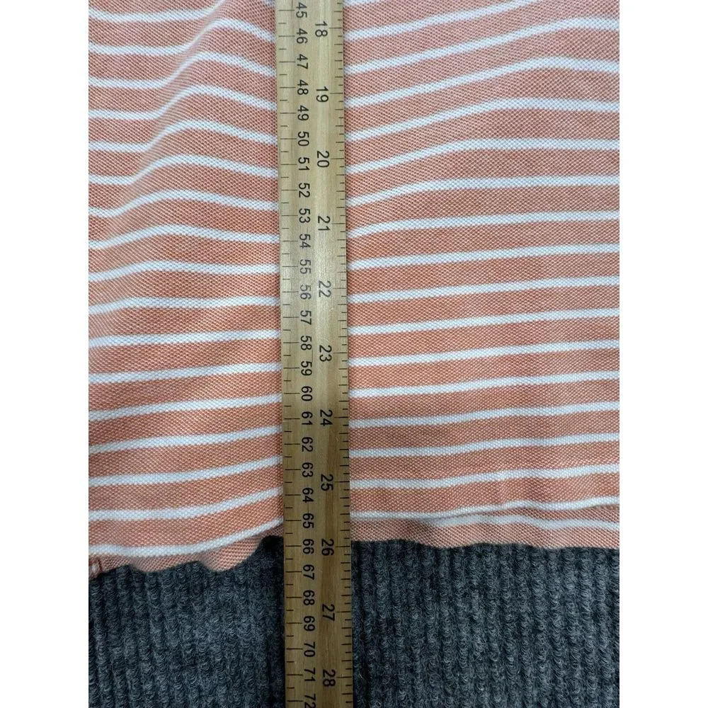 Polo Ralph Lauren Polo Mens Large Orange Striped Short Sleeve Shirt  100% Cotton